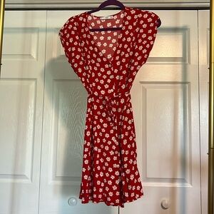 Red and White Floral Mango Dress